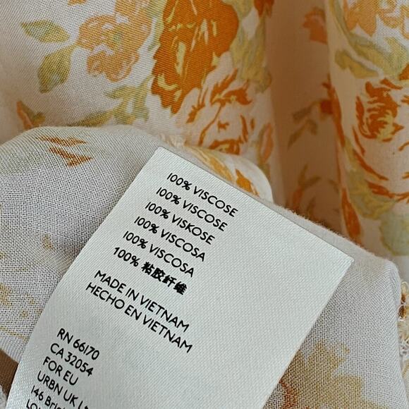 Free People Floral Tunic Top Size Small Ruffles Pockets Feminine Boho Romantic - Picture 11 of 13